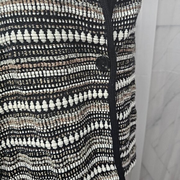 Chico's Black Gray Knit Boho Cardigan Sweater Size 2 (L) - Picture 4 of 14